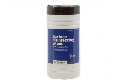 Canister of surface disinfecting wipe